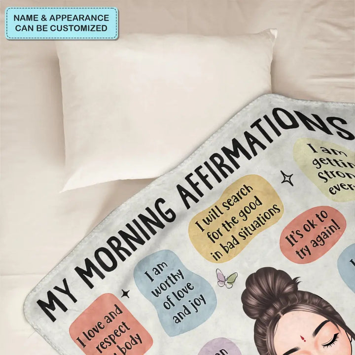 My Morning Affirmations - Personalized Custom Blanket - Gift For Yoga Lover