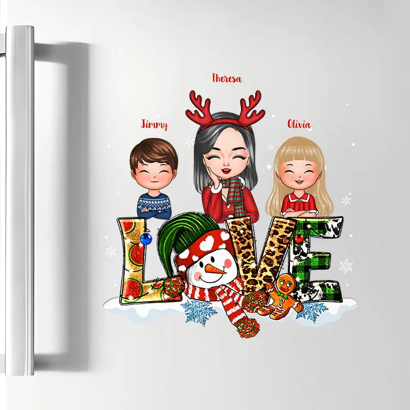 Christmas Love - Personalized Custom Decal - Christmas Gift For Grandma, Mom, Family Members