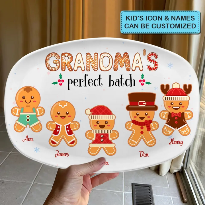 Grandma's Favorite Batch - Personalized Custom Platter - Christmas Gift For Grandma