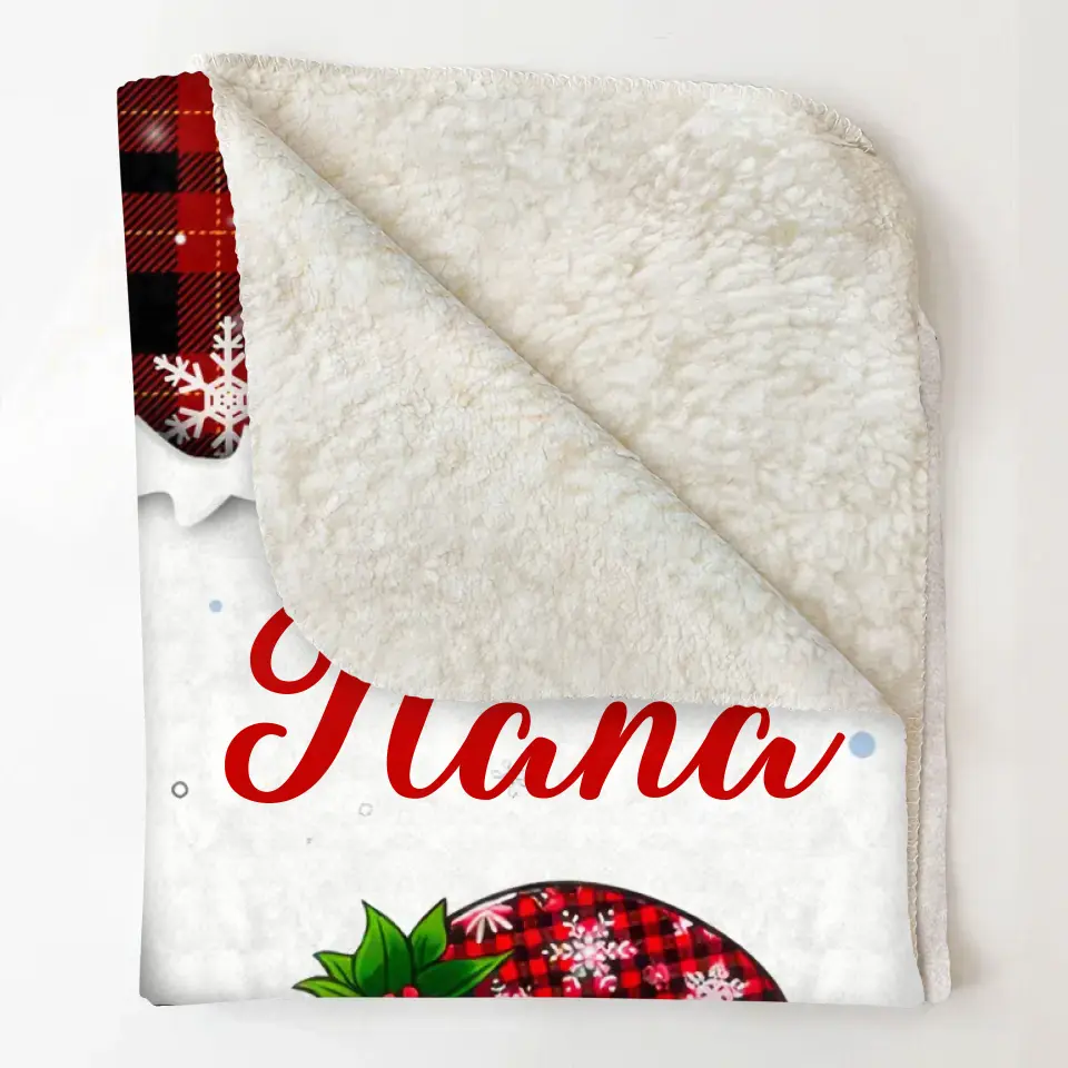 Cute Snowman Candy Cane Kids - Personalized Custom Blanket - Christmas, Mother's Day Gift For Grandma, Mom, Family Members