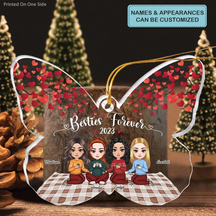 Besties Forever - Personalized Custom Mica Ornament - Gift For Friends