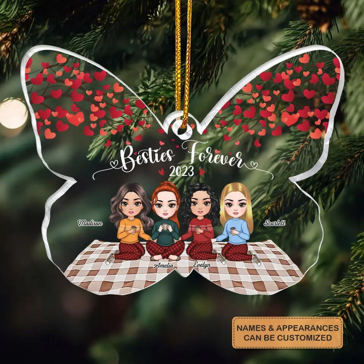 Besties Forever - Personalized Custom Mica Ornament - Gift For Friends