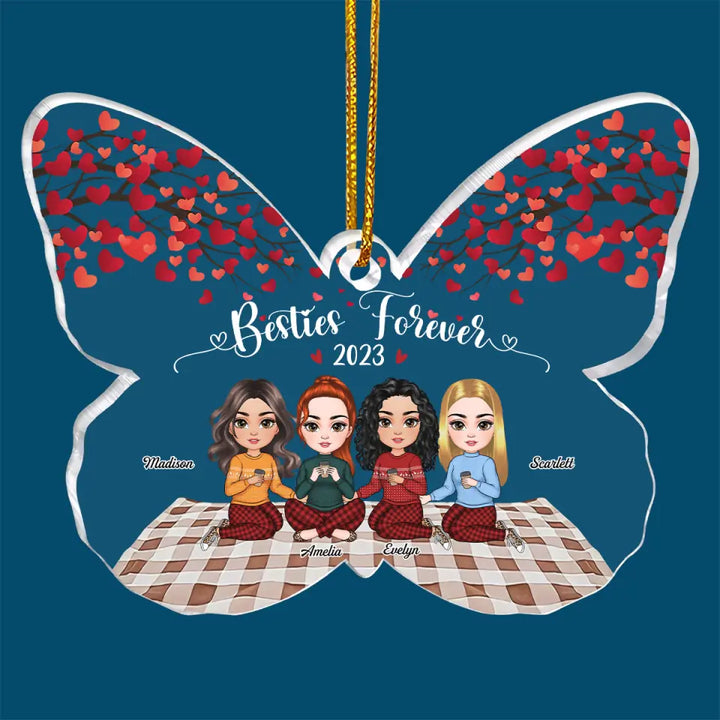 Besties Forever - Personalized Custom Mica Ornament - Gift For Friends