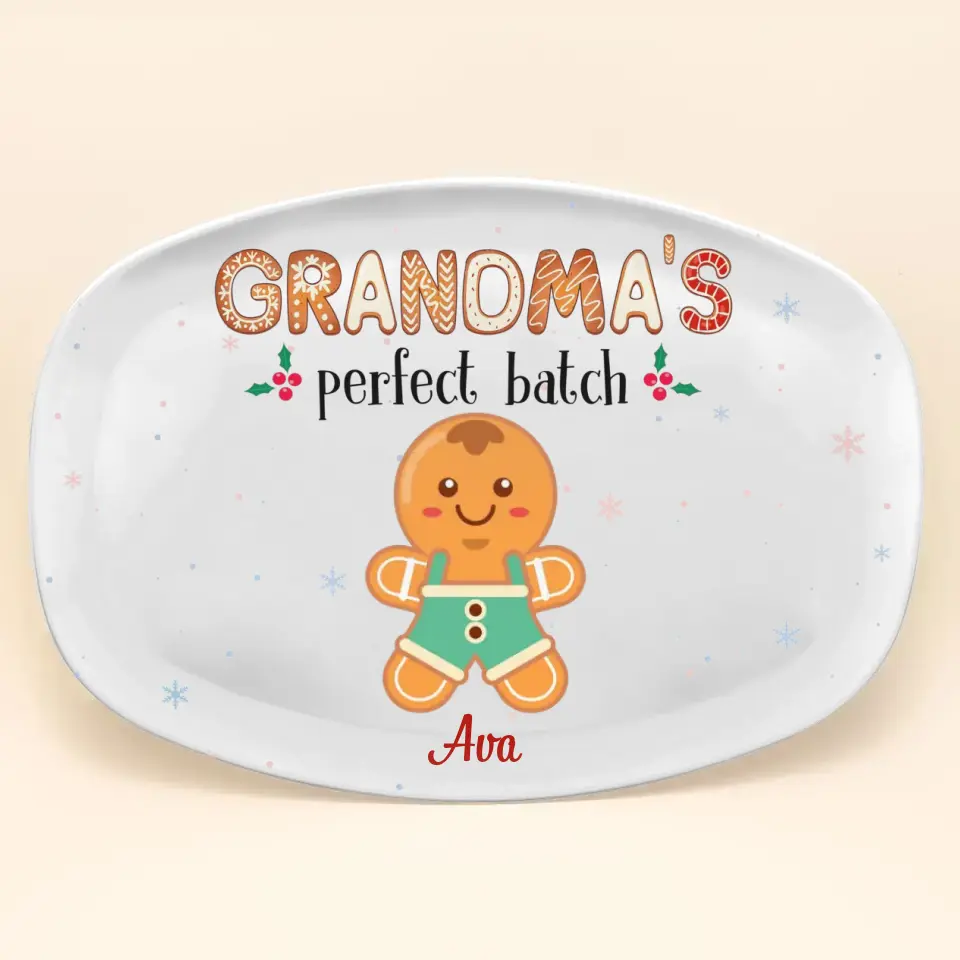 Grandma's Favorite Batch - Personalized Custom Platter - Christmas Gift For Grandma