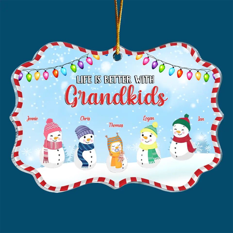 Life is Better With Grandkids - Personalized Custom Mica Ornament - Christmas Gift For Grandma, Family Members