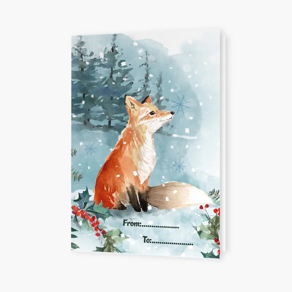 Animal Christmas - Personalized Christmas Card - Christmas Gift For Family, Family Members