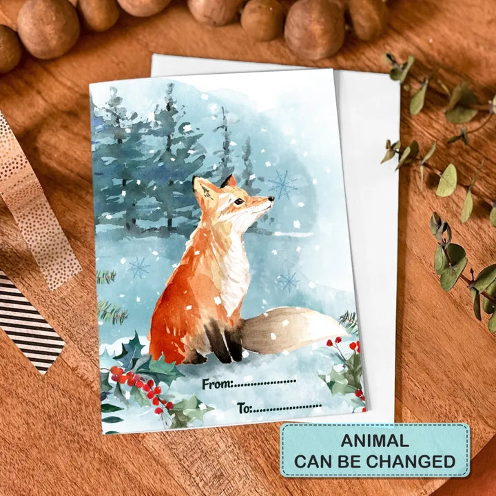 Animal Christmas - Personalized Christmas Card - Christmas Gift For Family, Family Members