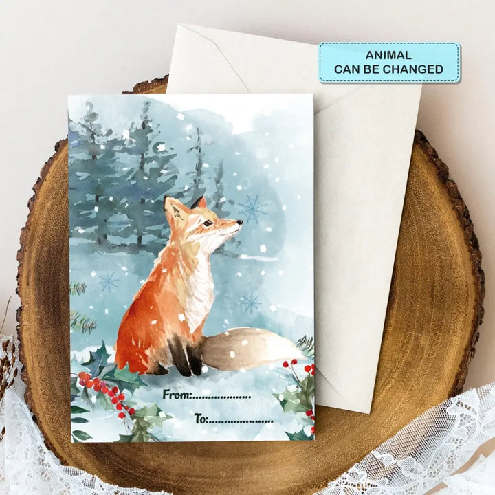 Animal Christmas - Personalized Christmas Card - Christmas Gift For Family, Family Members