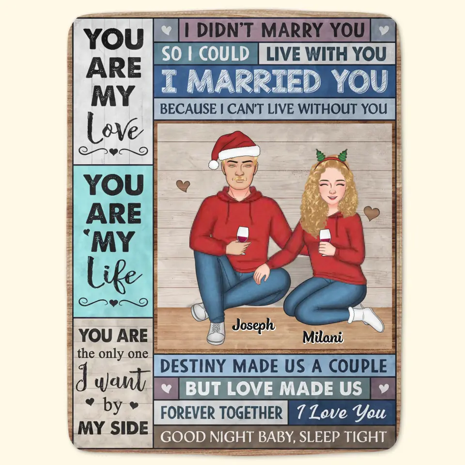You Are My Love You Are My Life - Personalized Custom Blanket - Valentine's Day Gift For Couple, Wife, Husband