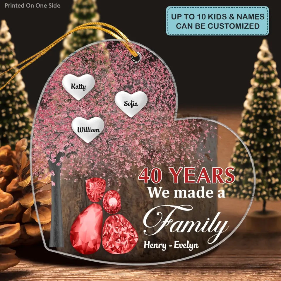 We Made A Family- Personalized Custom Mica Ornament - Christmas Gift For Family, Family Members