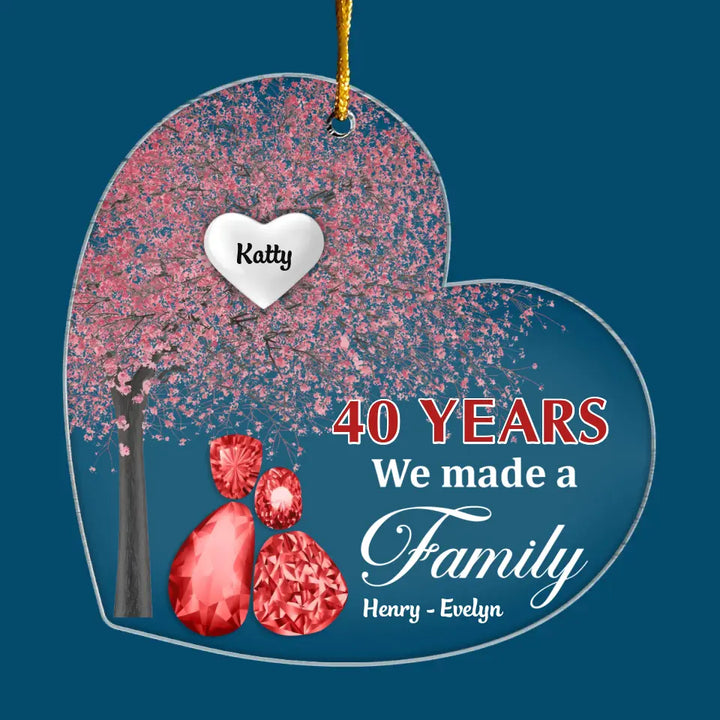We Made A Family- Personalized Custom Mica Ornament - Christmas Gift For Family, Family Members