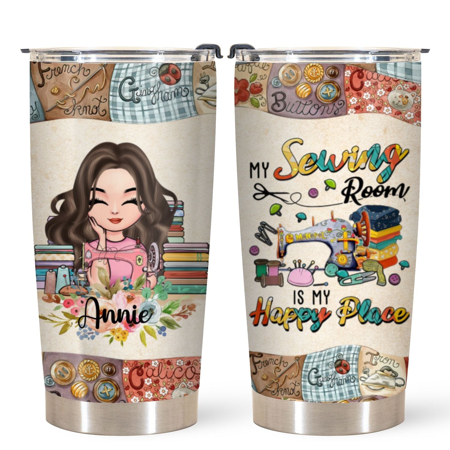 Personalized Tumbler - Gift For Sewing Lovers - Sewing In Their Souls