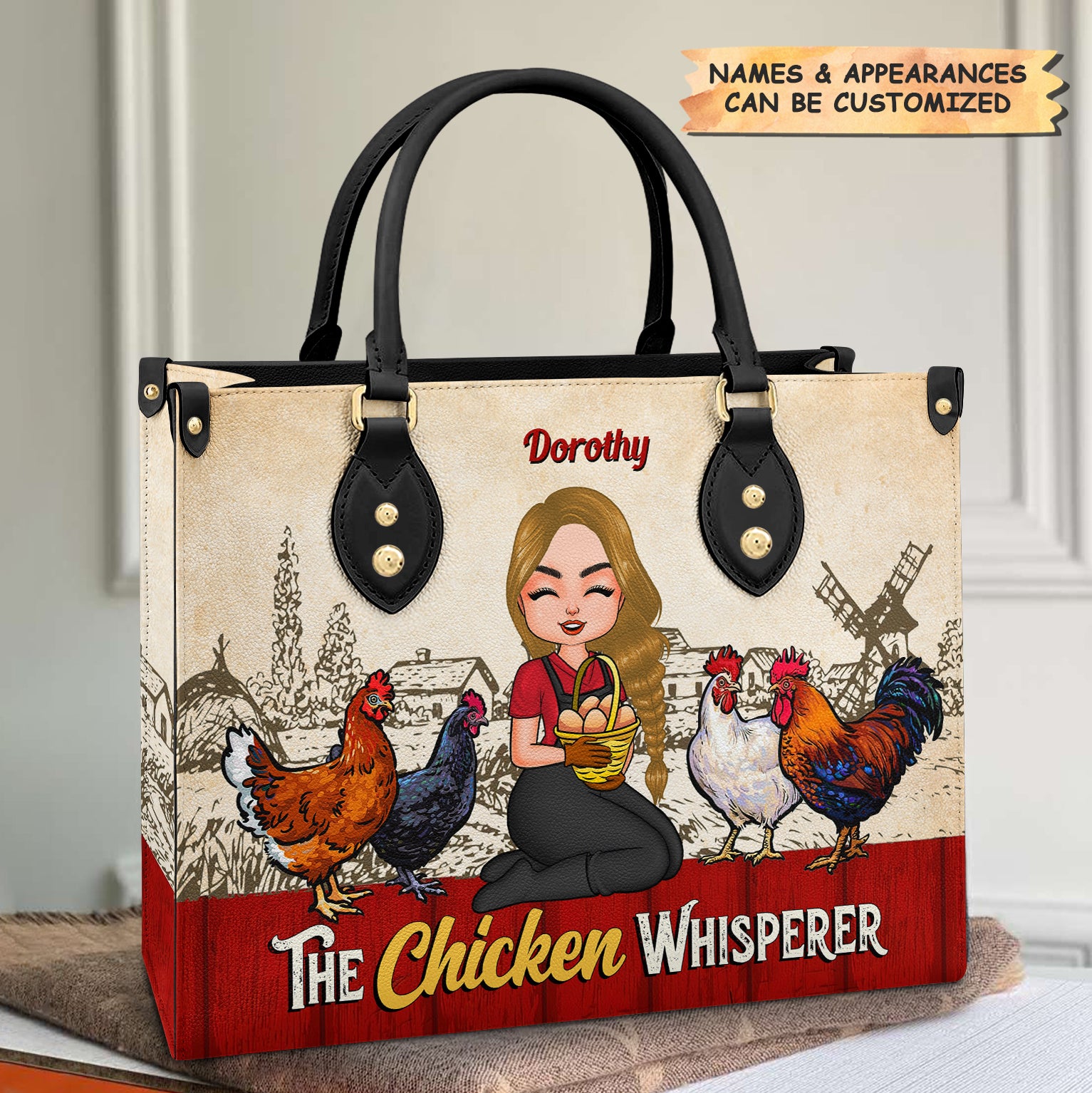 Personalized Leather Bag - Gift For Farm Girl - The Chicken Whisperer