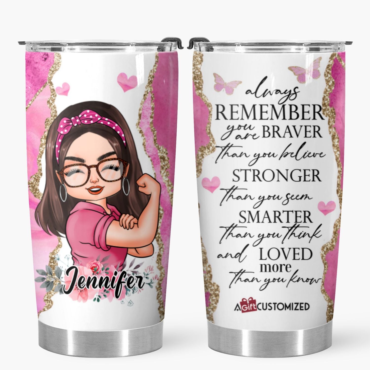 Personalized Tumbler - Gift For BC Fighter - You Are Braver Than You Believe