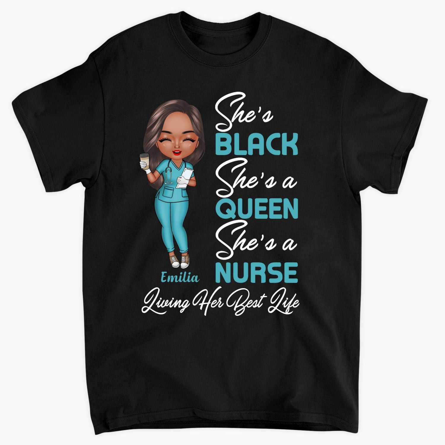 She's Black Nurse A Queen Living Her Best Life T Shirt