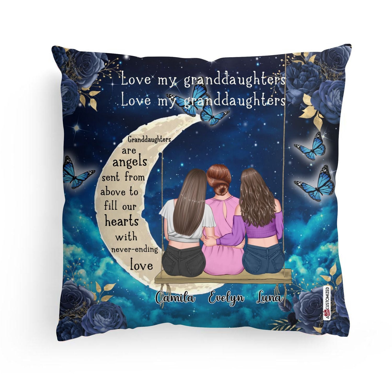 Personalized Pillow Case - Gift For Grandma - Granddaughters Are Angels