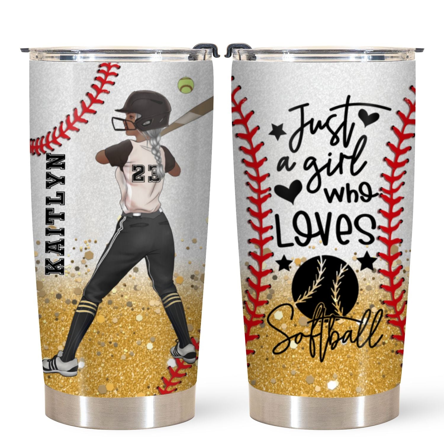 Personalized Tumbler - Gift For Softball Lovers - Just A Girl Who Loves Softball