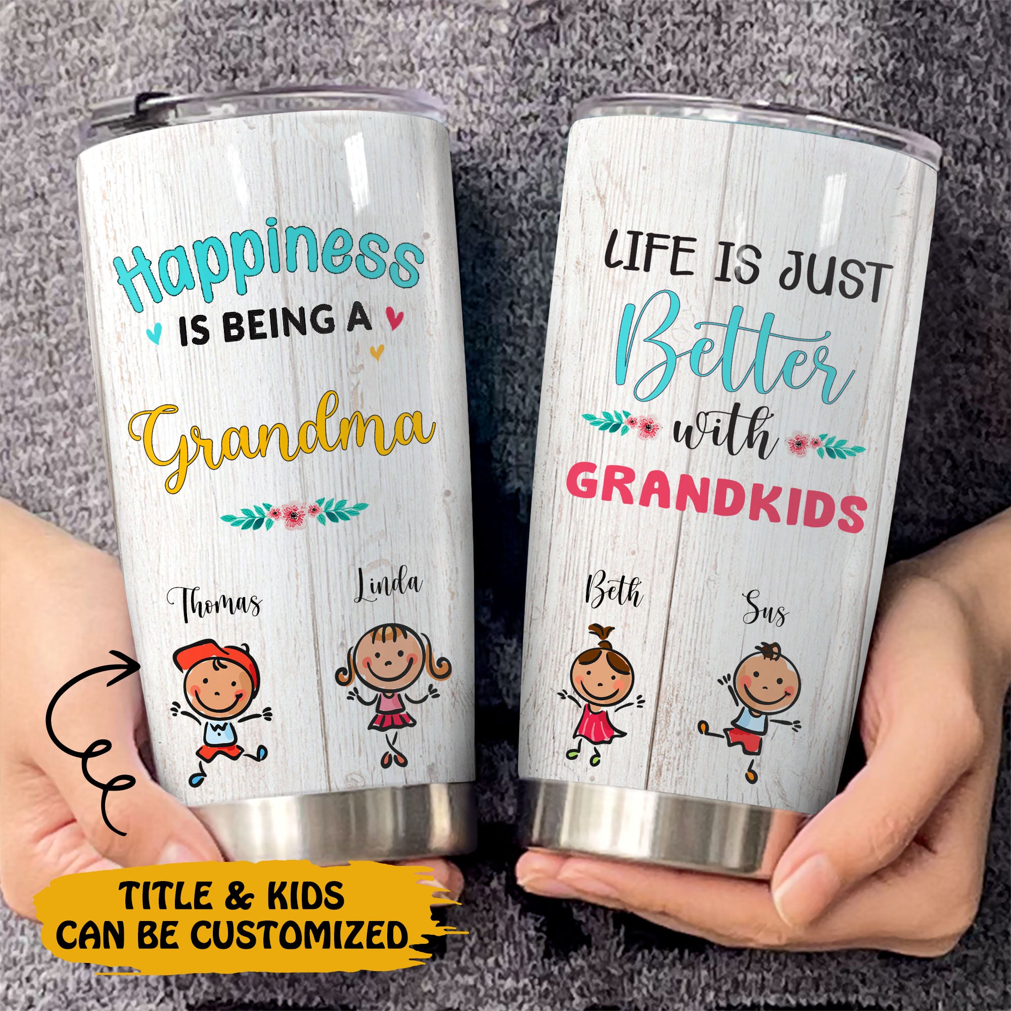 Personalized Tumbler - Gift For Grandma - Happiness Is Being A Grandma