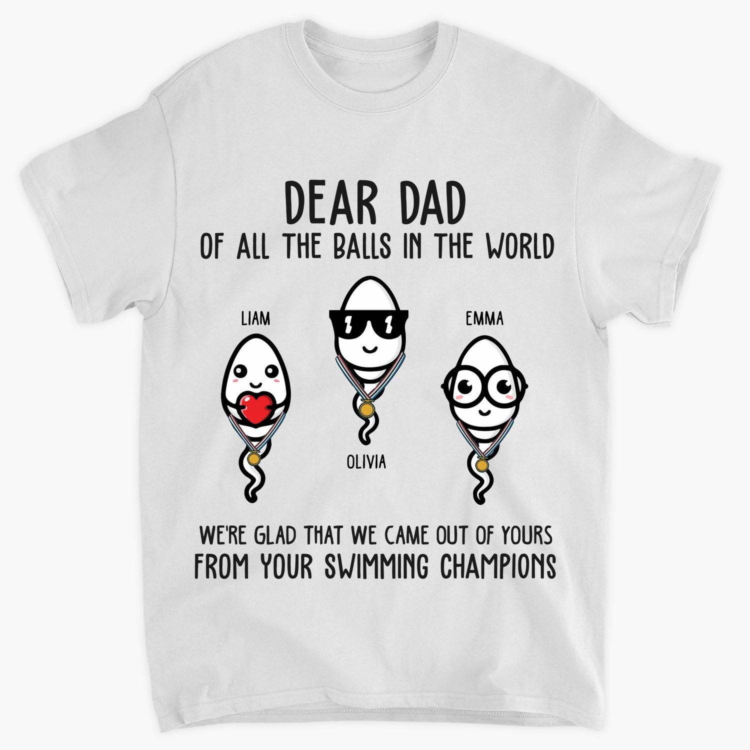 Personalized T-shirt - Gift For Dad - From Your Swimming Champions