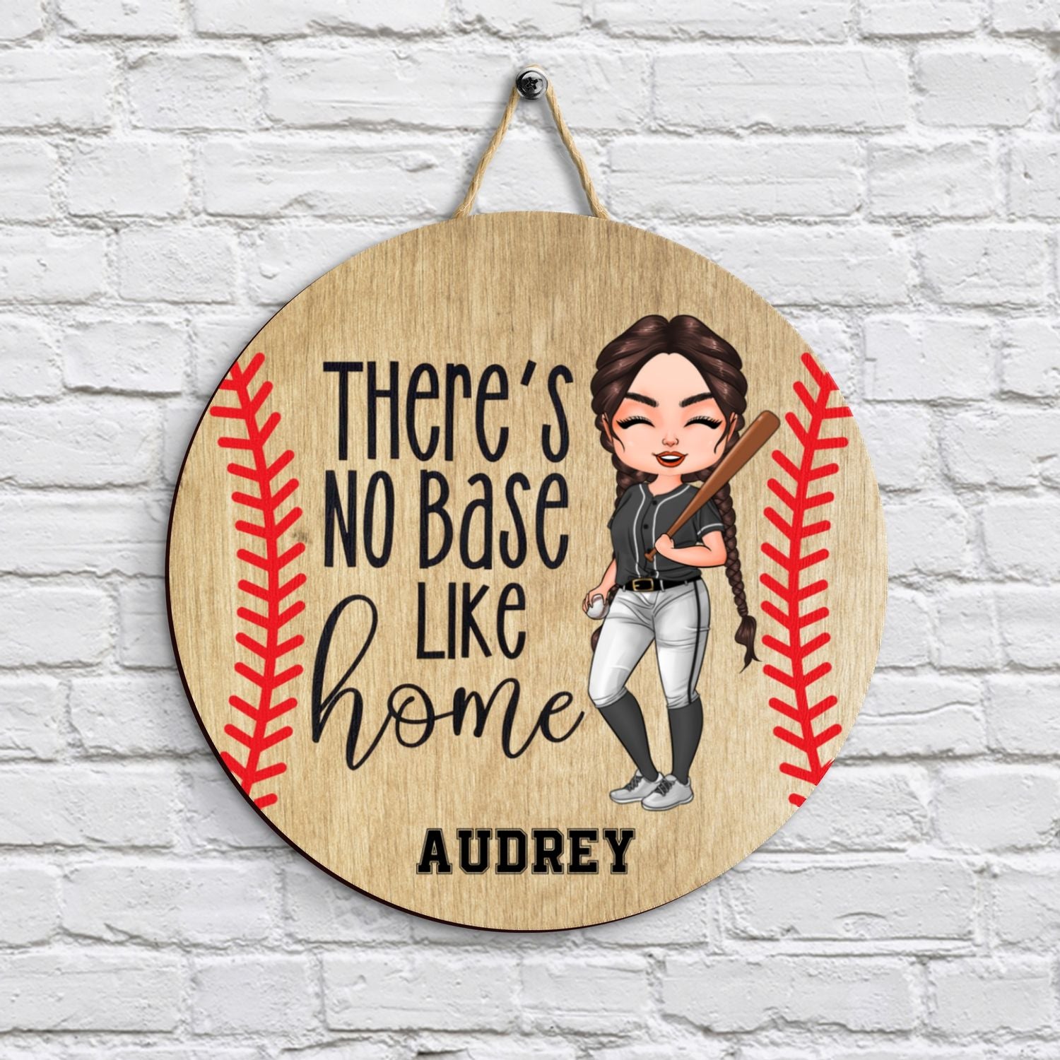 Personalized Door Sign - Gift For Baseball Lover - Baseball Girl