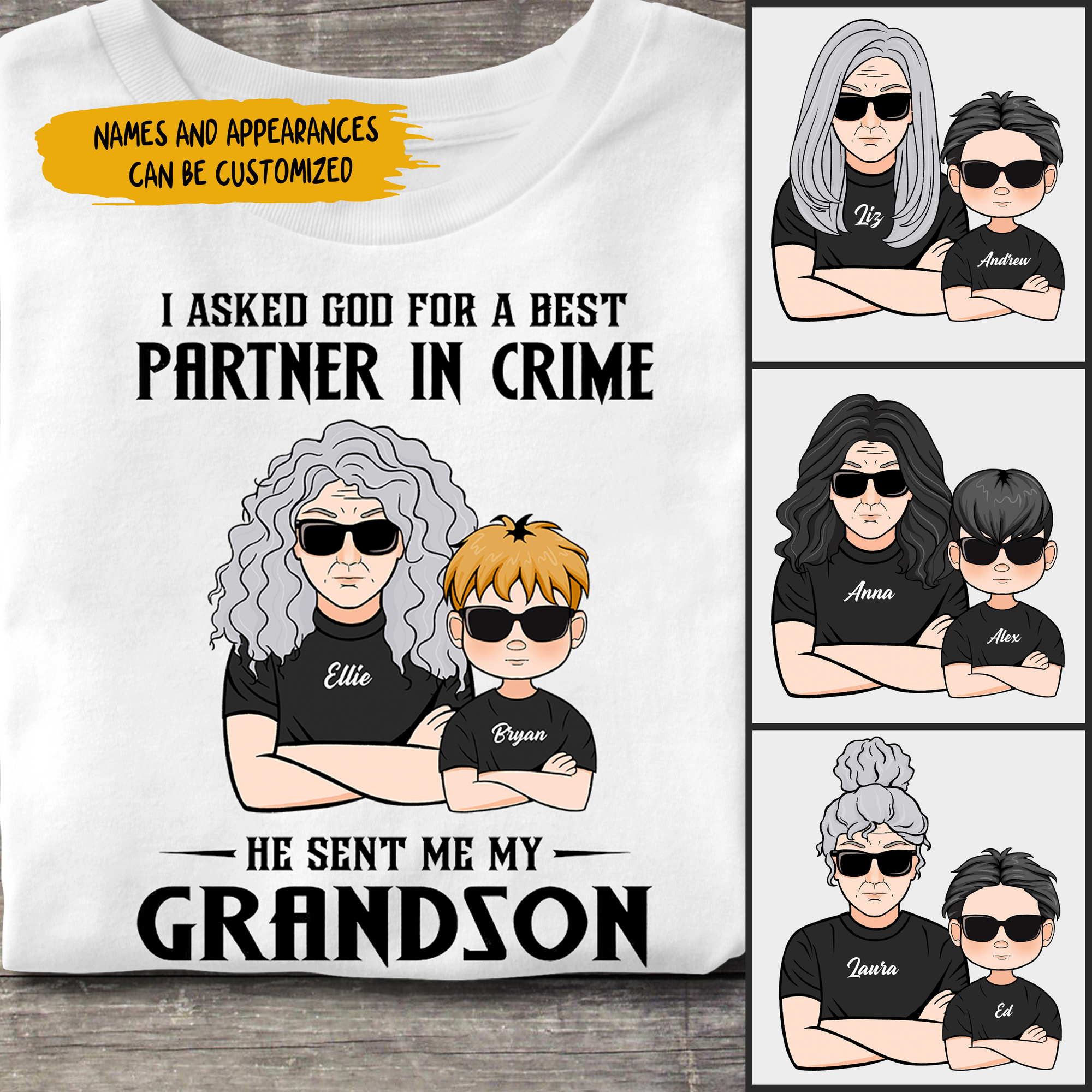 Personalized T-shirt - Gift For Grandma - Grandma & Grandchildren