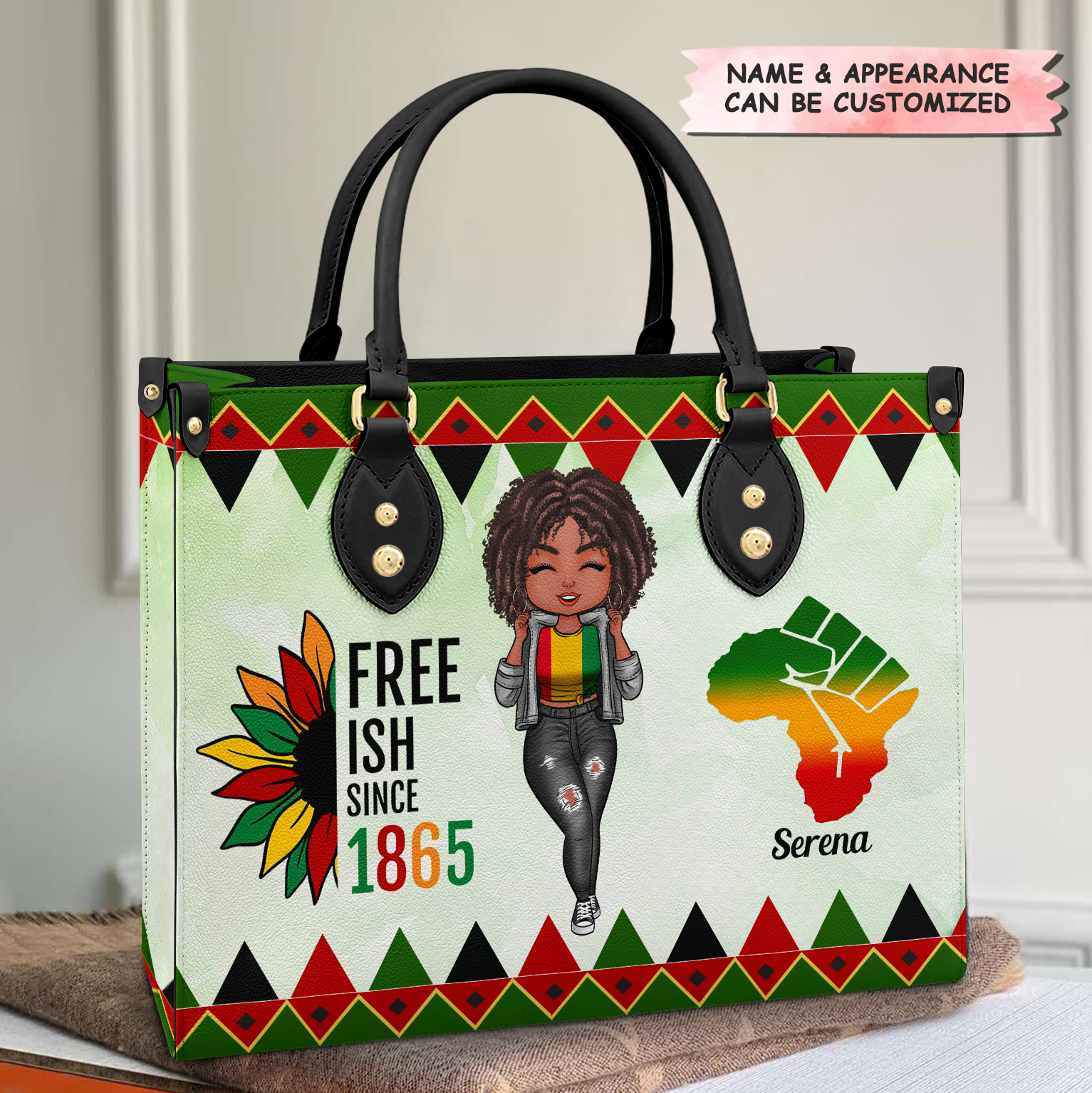 Personalized Leather Bag - Gift For Black Woman - Free-ish Since 1865