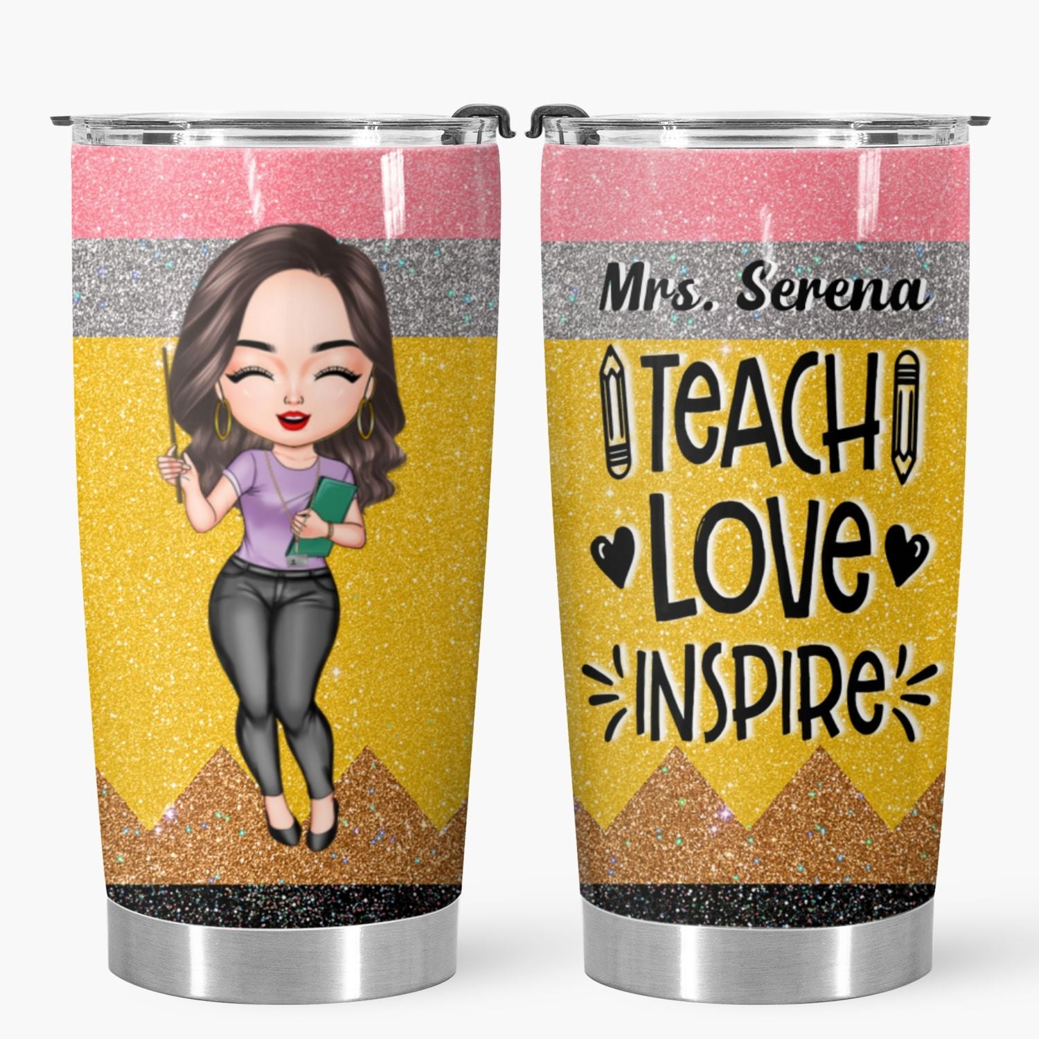 Personalized Tumbler - Gift For Teachers - Teach Love Inspire