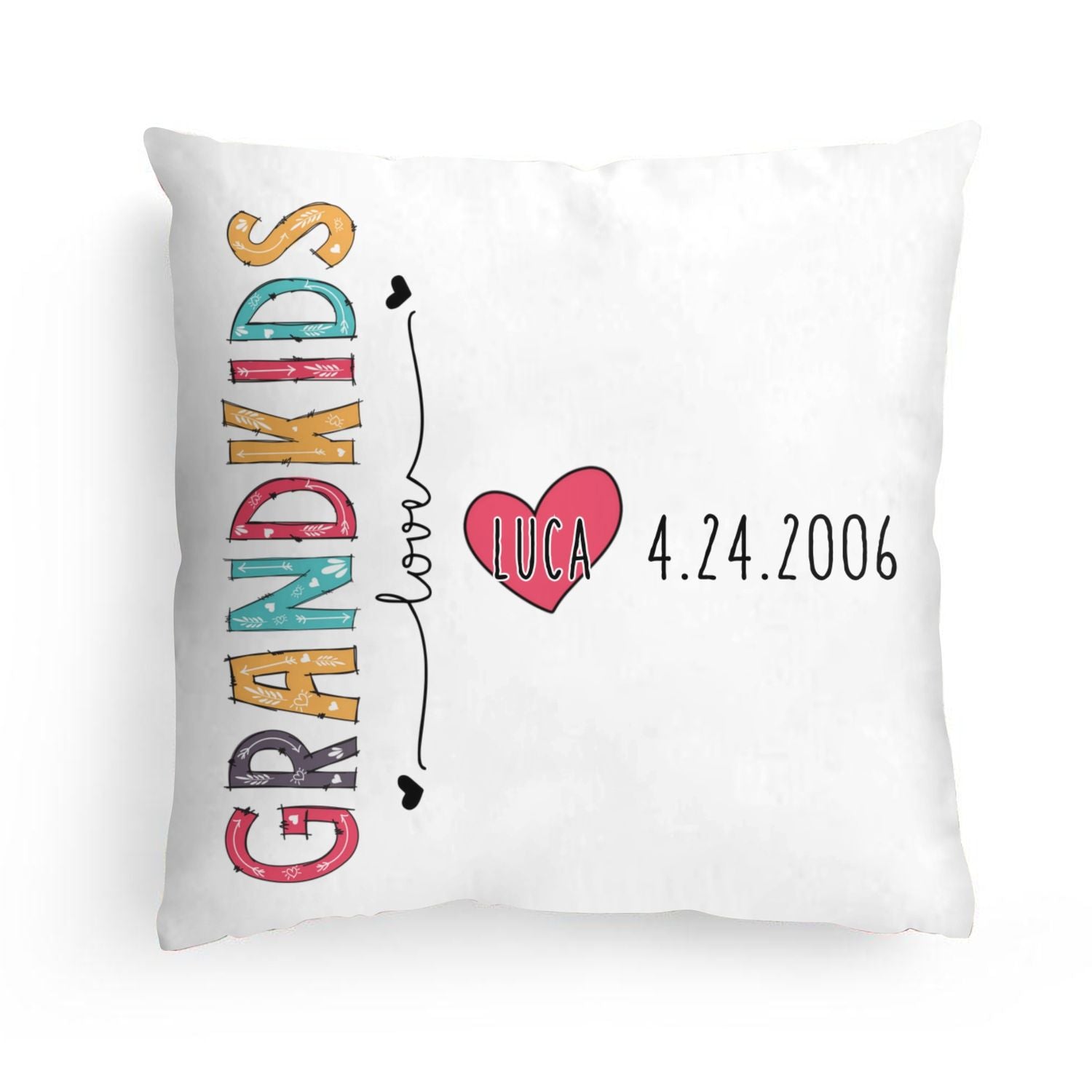 Personalized Pillow Case - Gift For Grandma & Mother - Grandkids Love