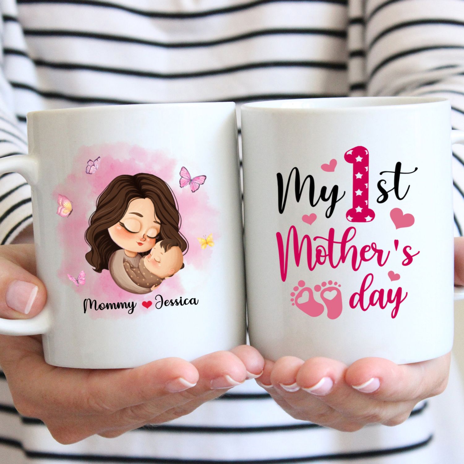 Personalized White Mug - Gift For Mom - Happy 1St Mother's Day