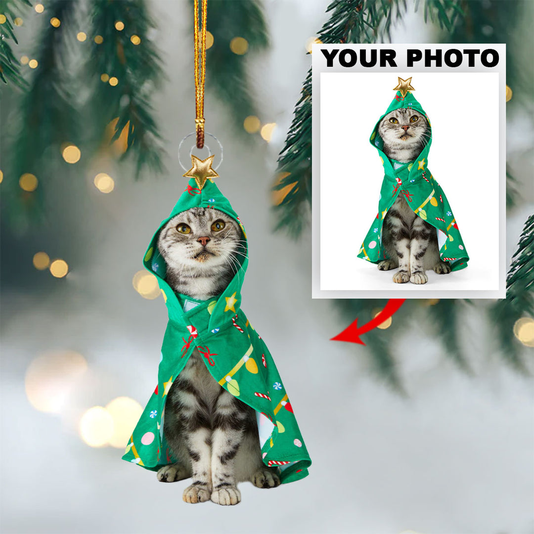 Personalized Photo Mica Ornament - Customize Cat Photo ARND018