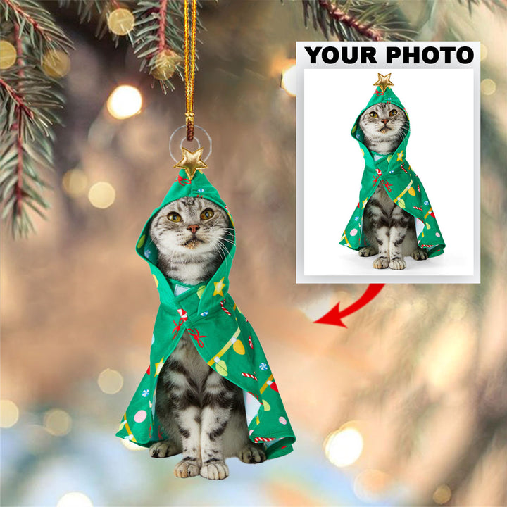 Personalized Photo Mica Ornament - Customize Cat Photo ARND018