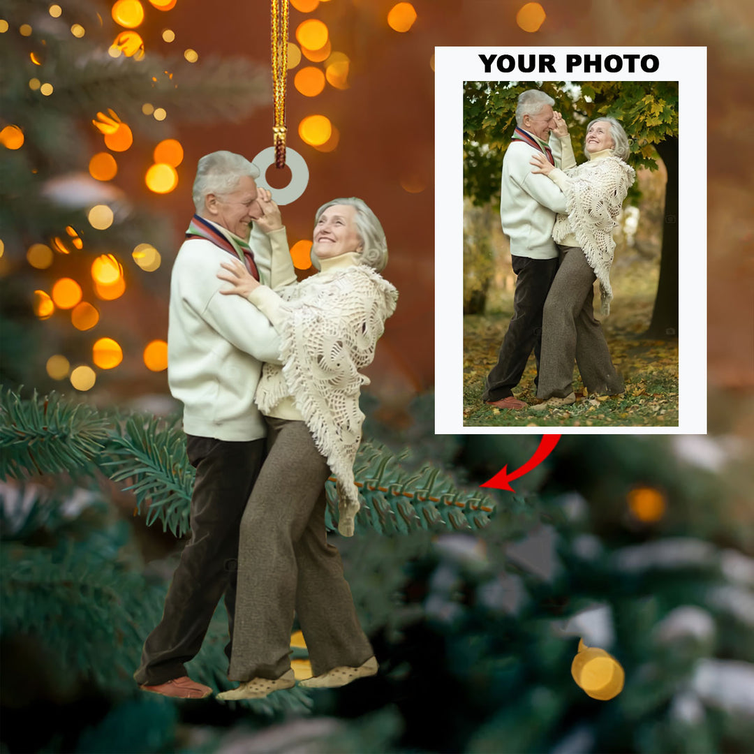Personalized Photo Mica Ornament - Customize Couple Photo ARND018