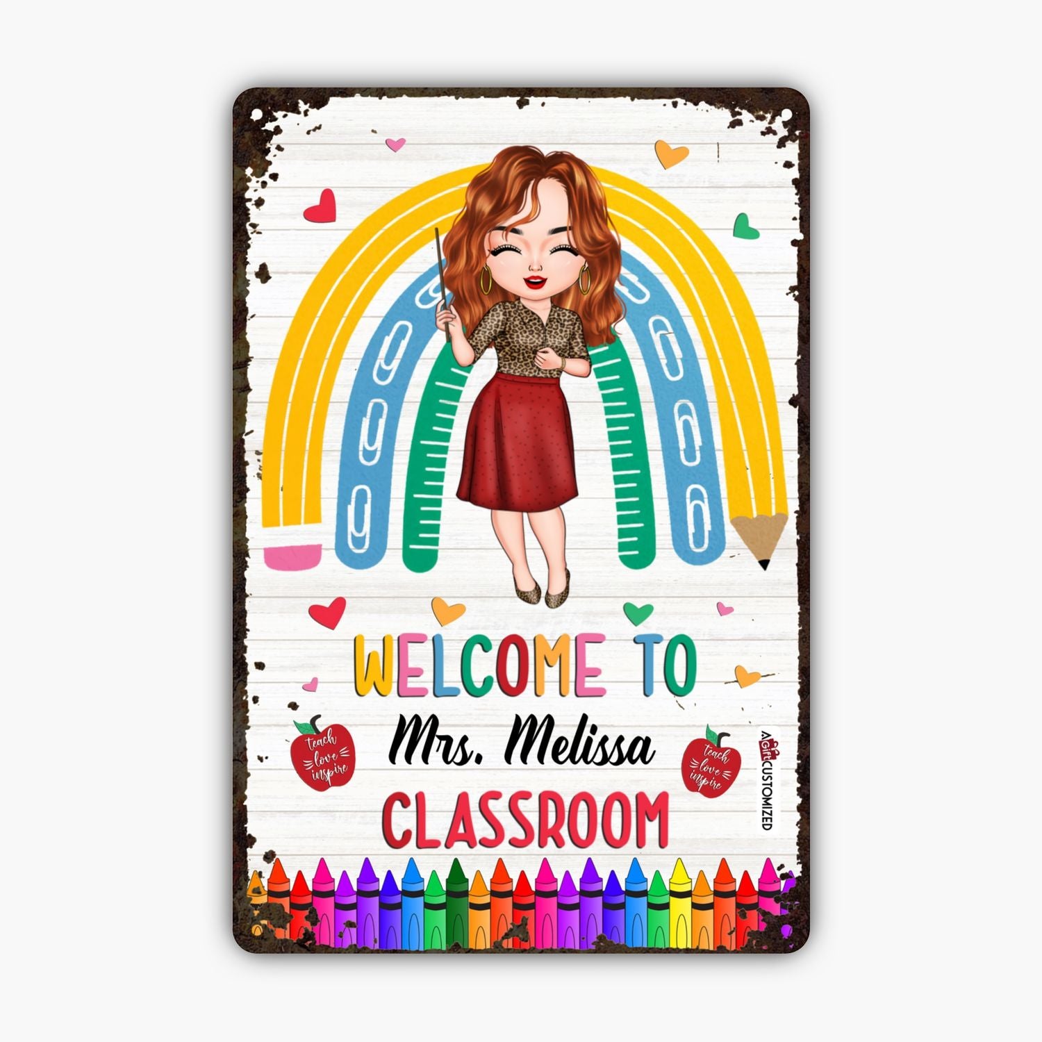 Custom Metal Sign - Gift For Teachers - Welcome To My Classroom