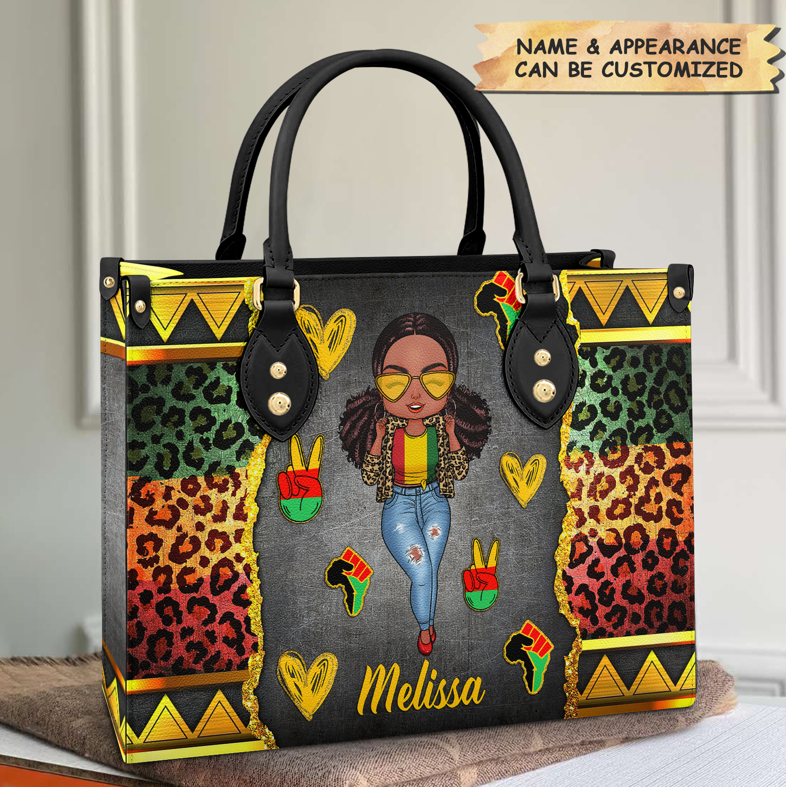 Personalized Leather Bag - Gift For Black Woman - My Story