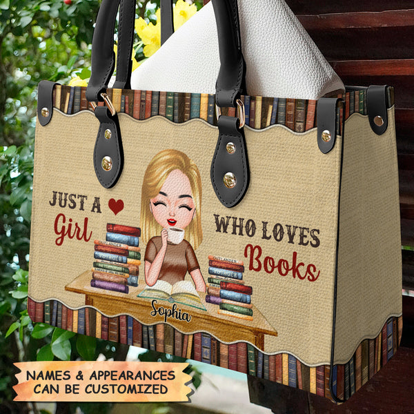 Custom Book Titles - Personalized Tote Bag - Girl Reading Book