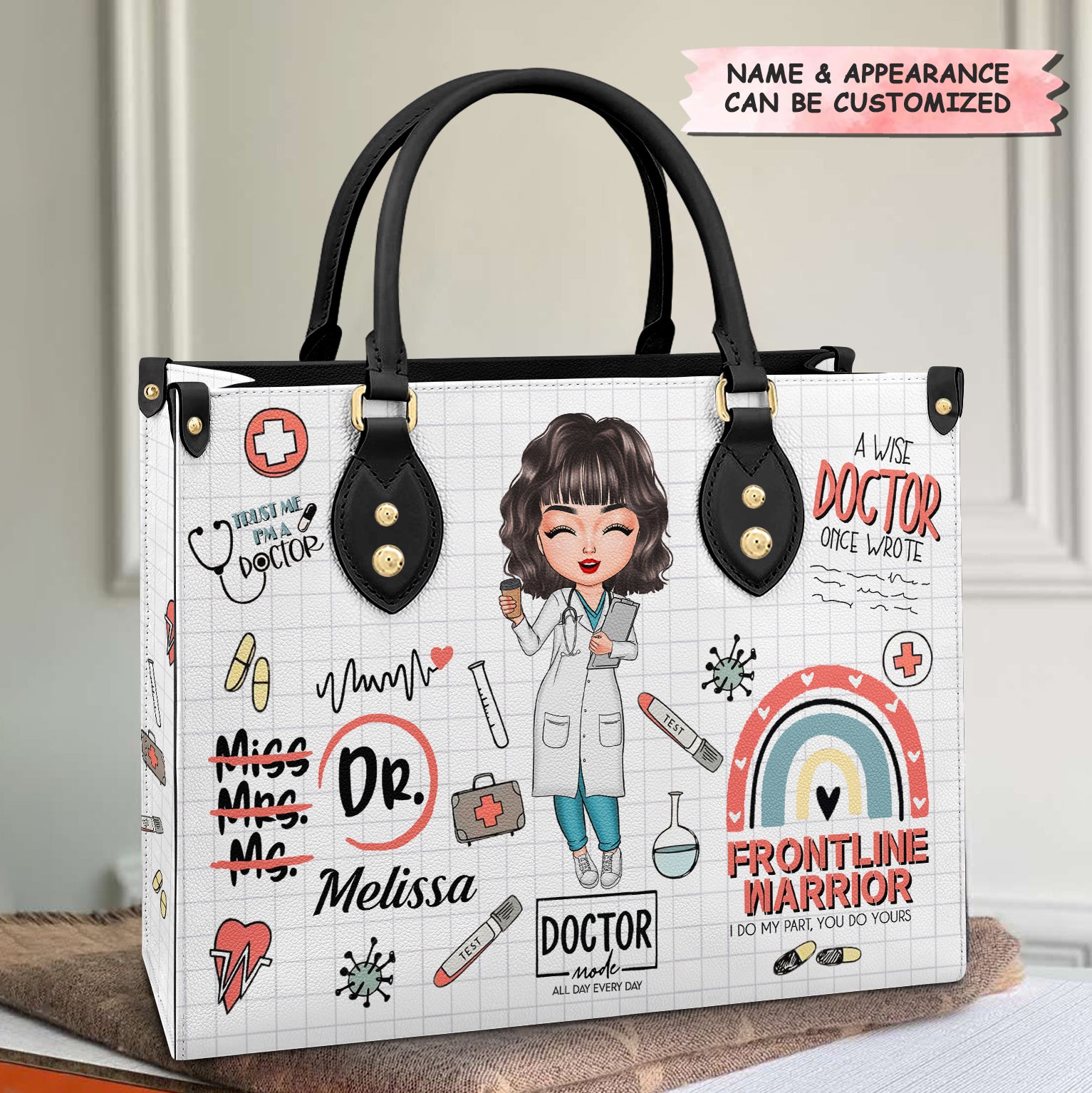 Personalized Leather Bag - Gift For Doctor - A Wise Doctor Once Wrote