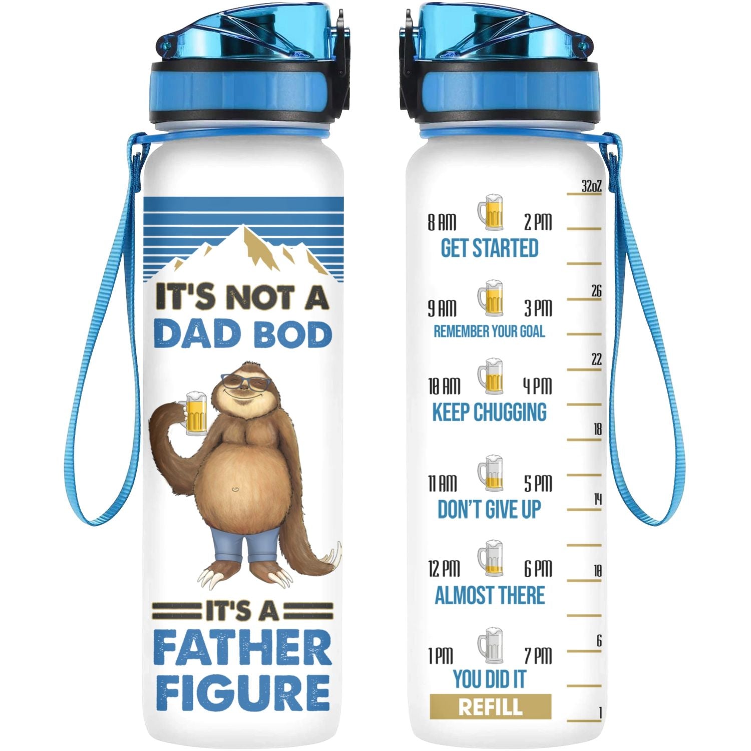 Personalized Water Tracker Bottle - Gift For Dad - It's Not A Dad Bob