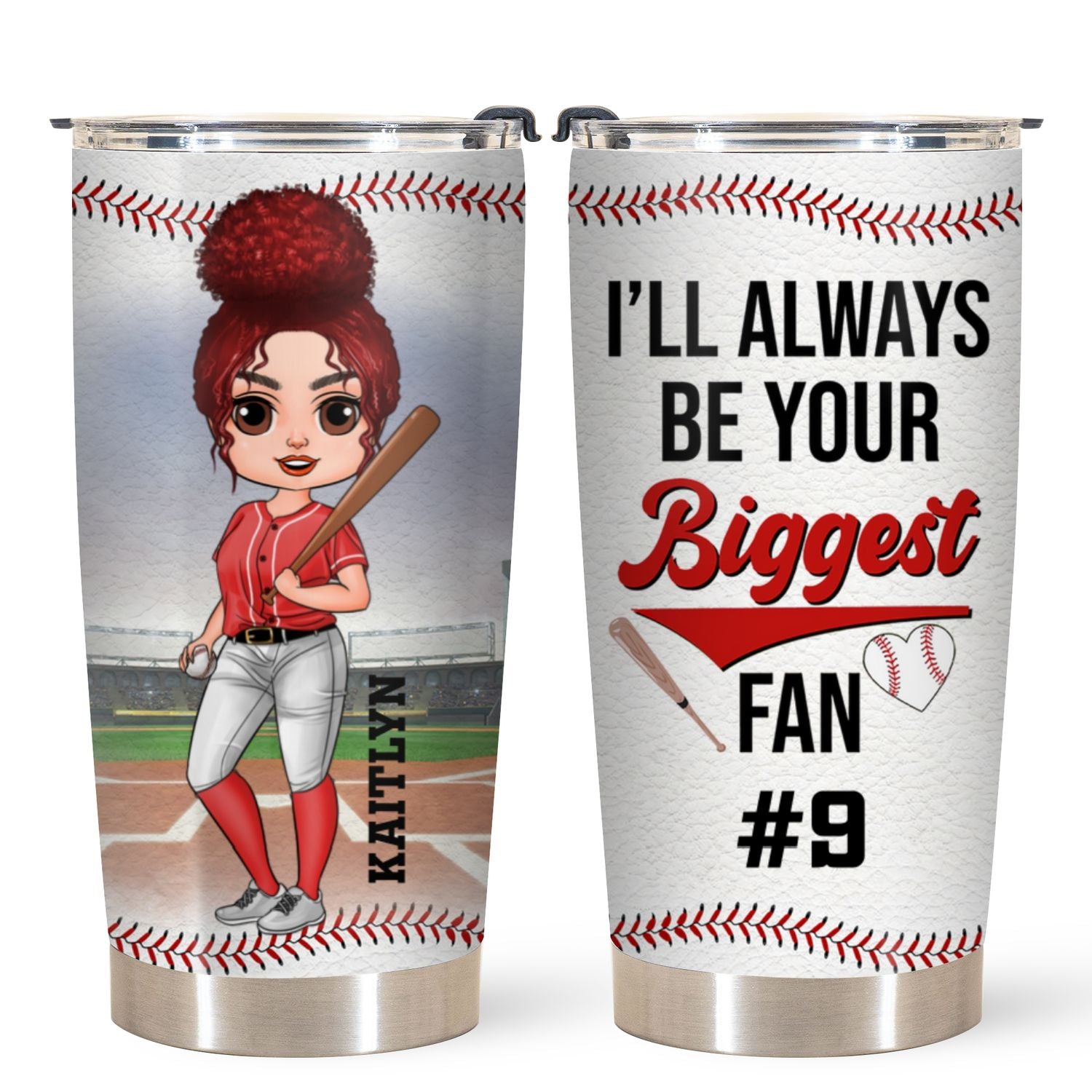 Personalized Tumbler - Gift For Baseball Lovers - I'll Always Your Biggest Fan