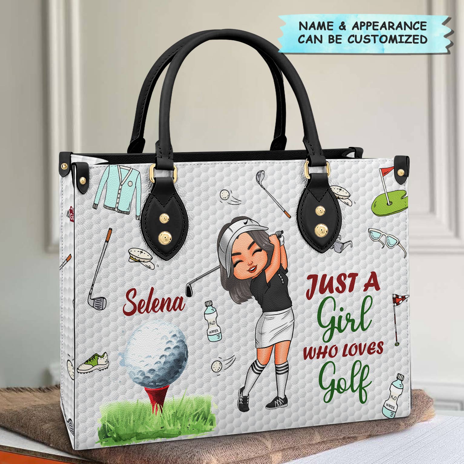 Personalized Leather Bag - Gift For Golf Lovers - Just A Girl Who Loves Golf