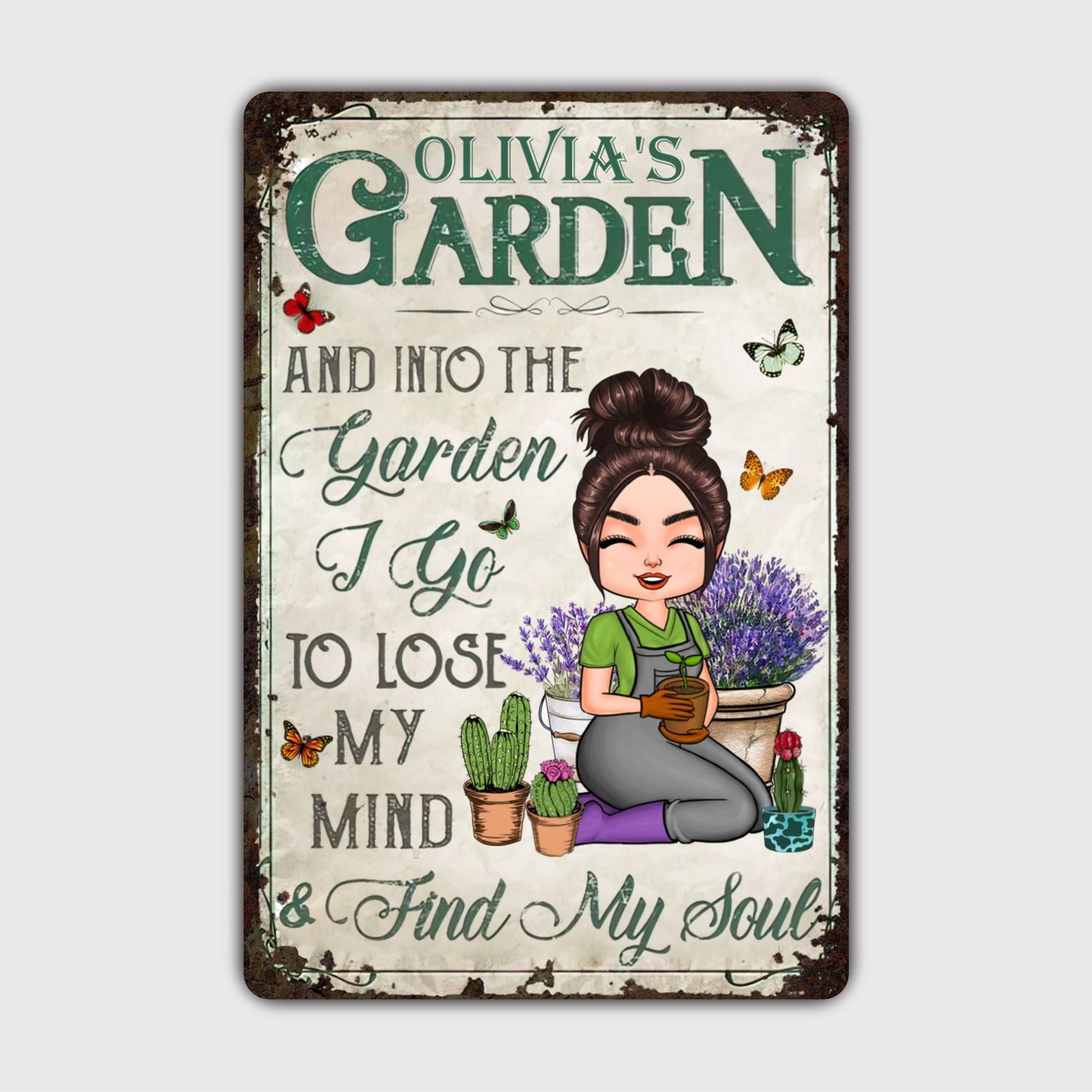 Custom Metal Sign - Gift For Gardening Lovers - And Into The Garden I Go