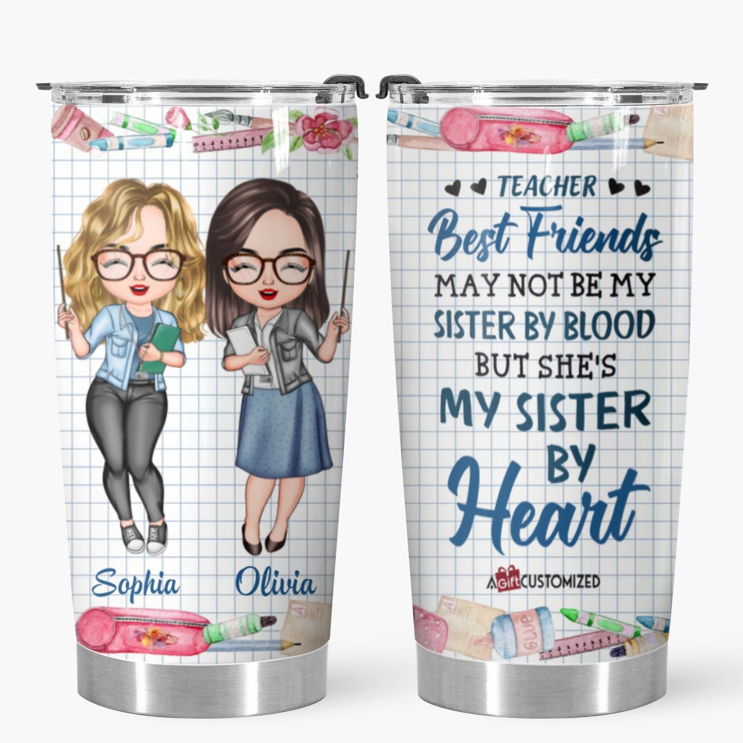 Personalized Tumbler - Gift For Teacher - Teacher Best Friends