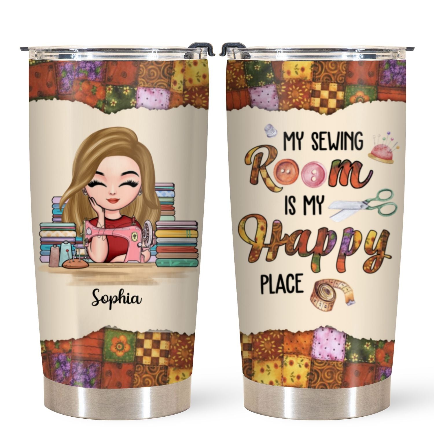 Personalized Tumbler - Gift For Sewing Lovers - Sewing Room