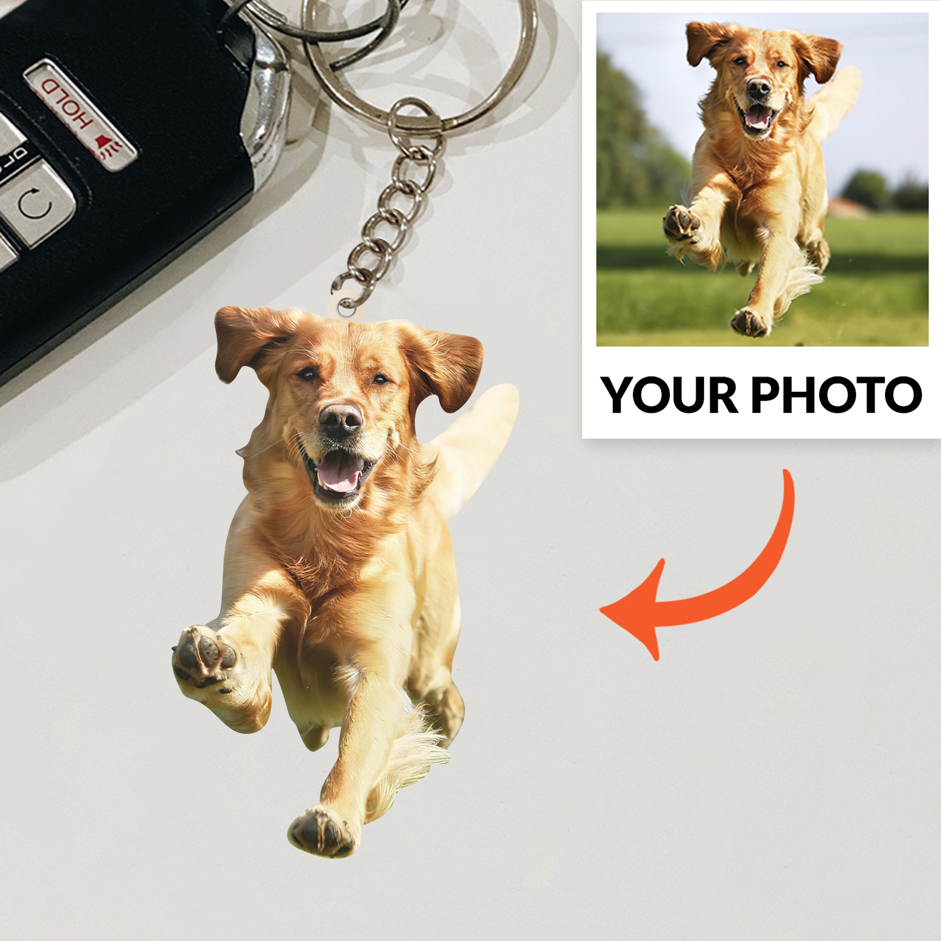 Cute Custom Dog Photo Keychain - A Heartwarming Gift for Any Occasion