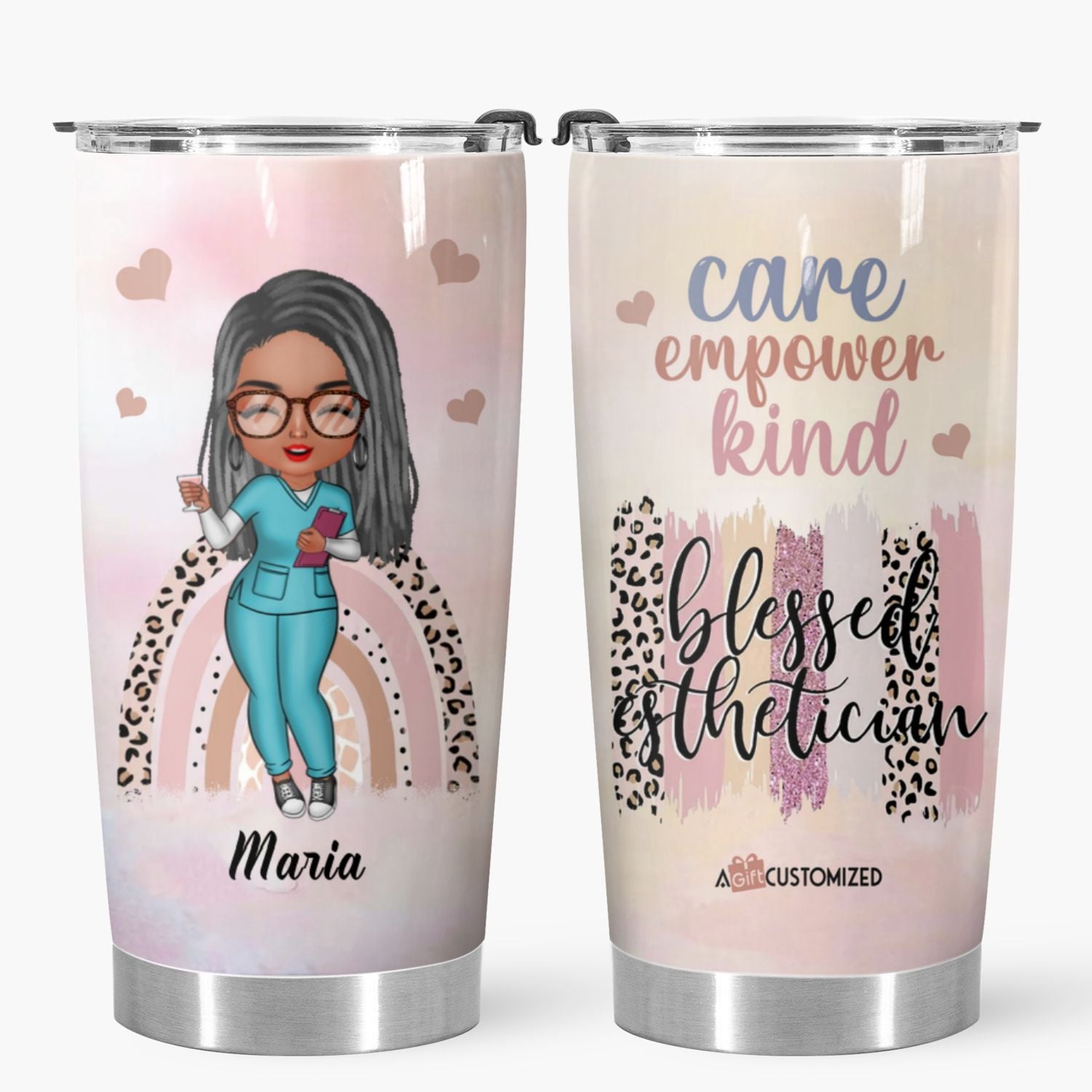 Personalized Tumbler - Gift For Estheticians - Care Empower Kind