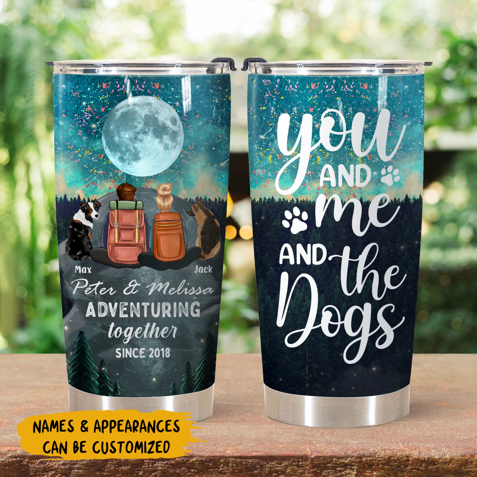Personalized Tumbler - Gift For Couples - You Me And The Dogs