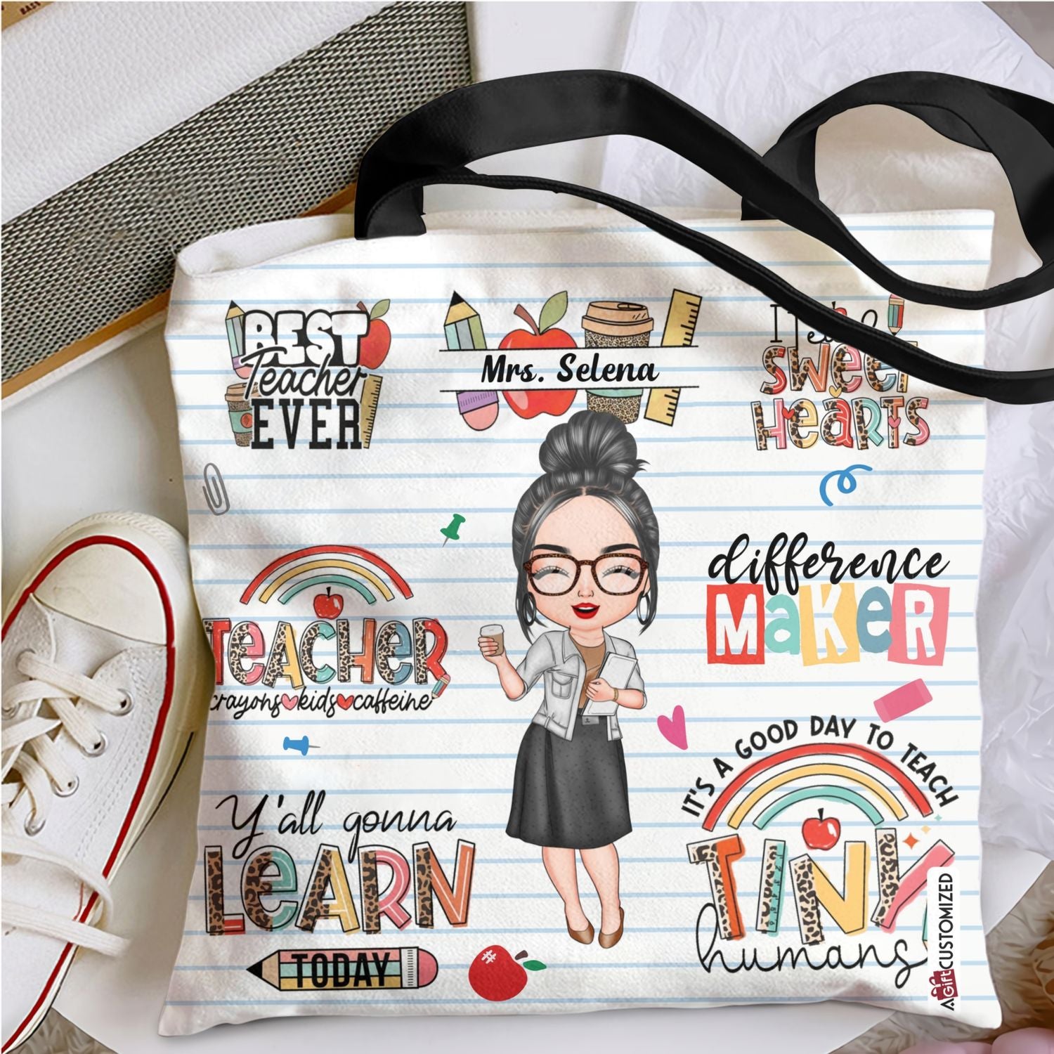 Personalized Tote Bag - Gift For Teacher - It's A Good Day To Teach Tiny Humans