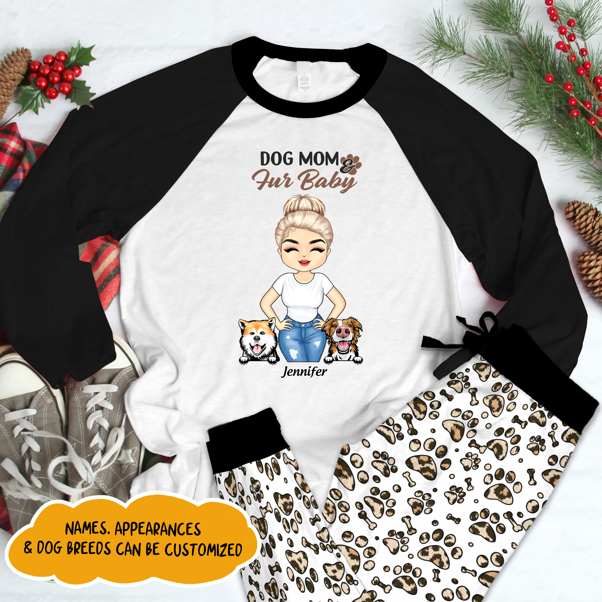 Personalized Pajama Set - Gift For Dog Lovers - Dog Mom Life