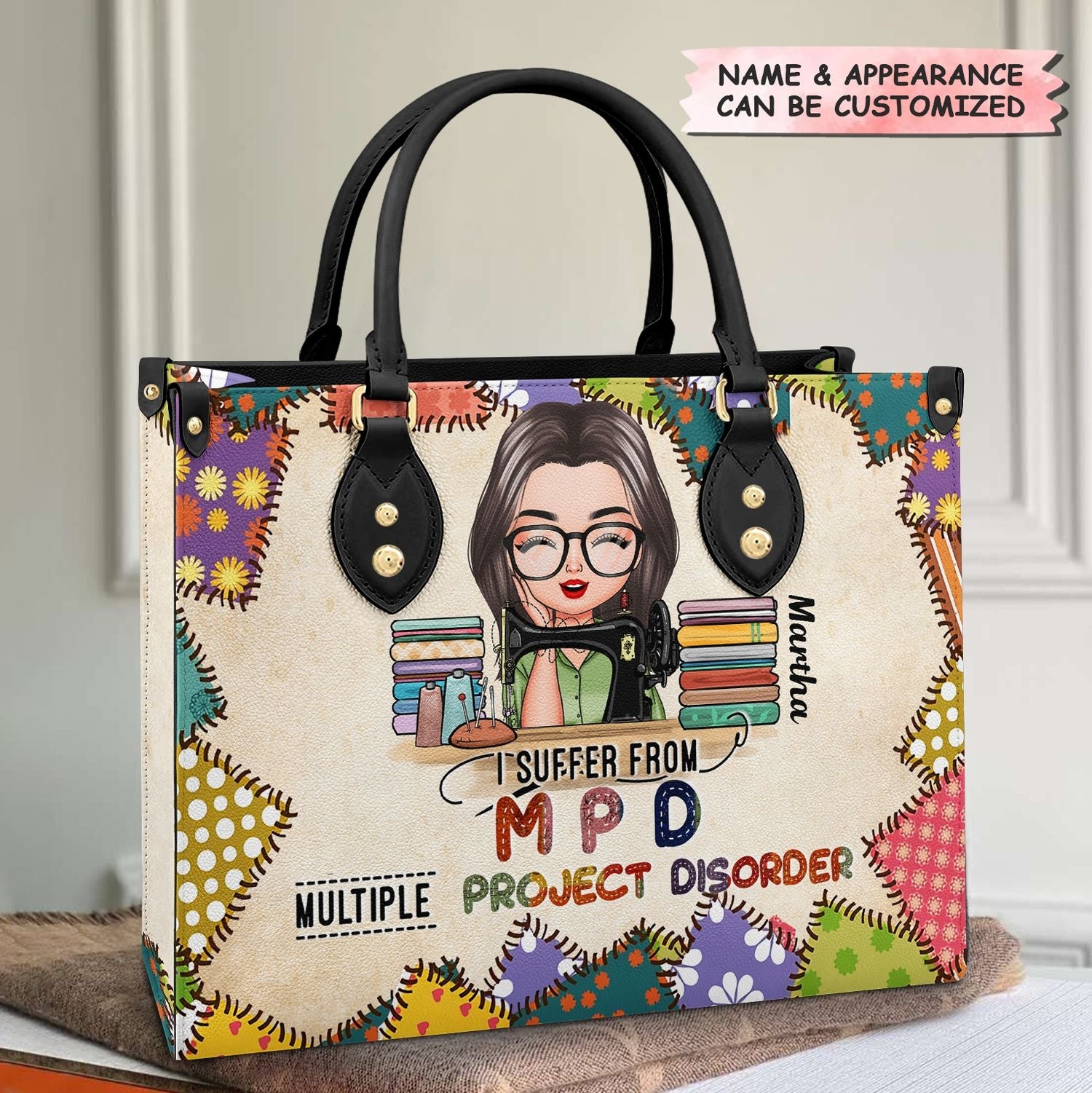 Personalized Leather Bag - Gift For Sewing Lovers - Suffer From MPD
