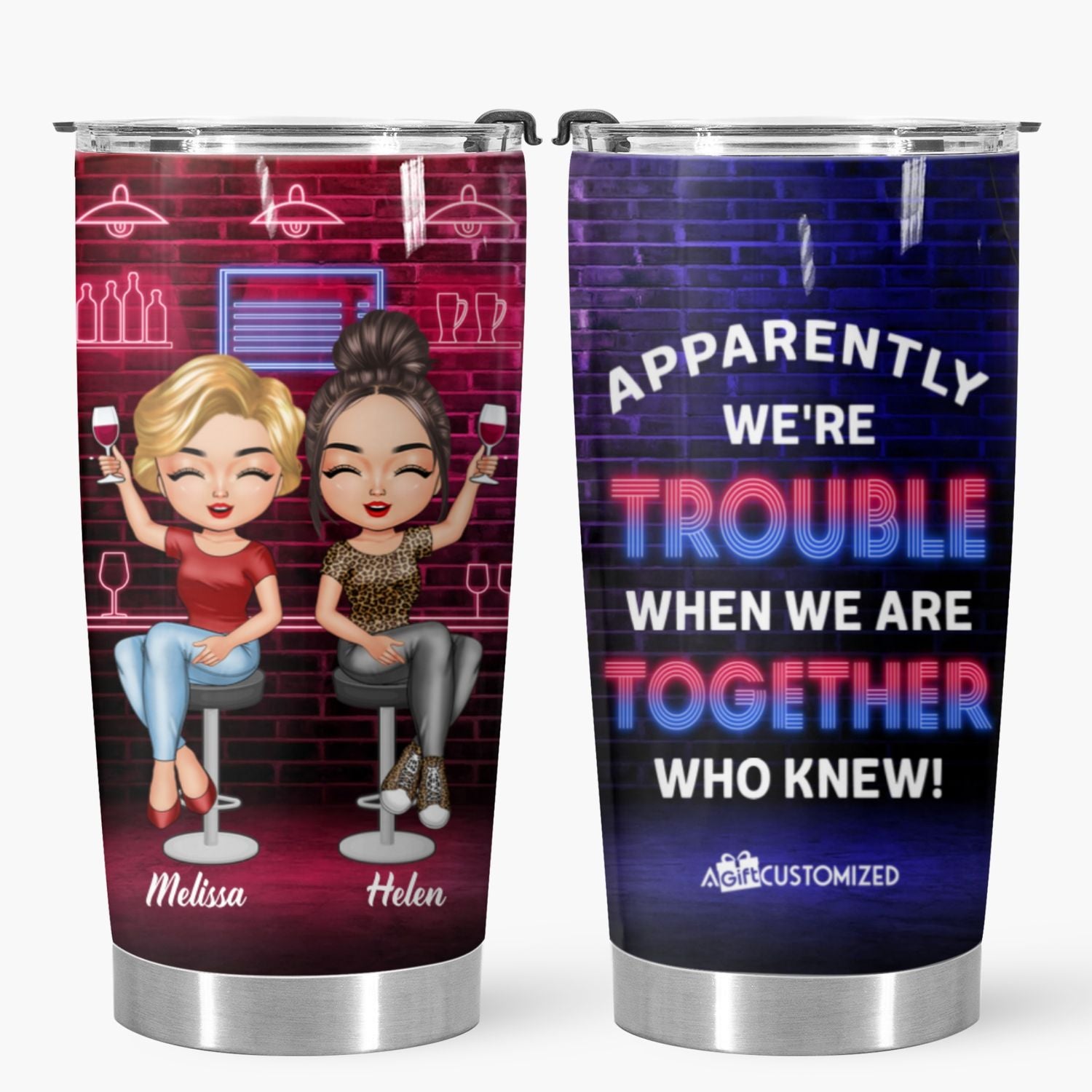 Personalized Tumbler - Gift For Friends - Trouble Gang