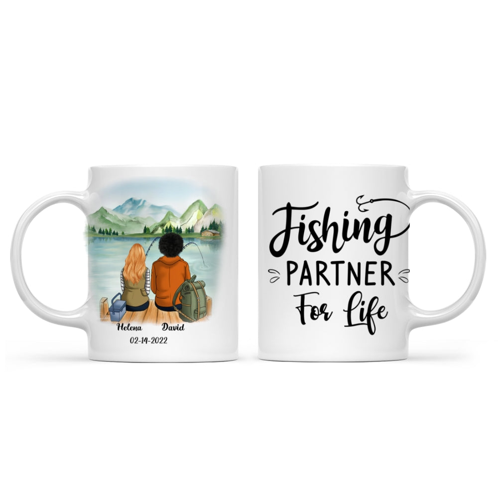 Personalized White Mug - Gift For Fishing Lovers - Fishing Partner For Life